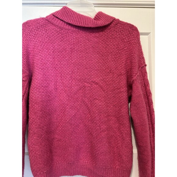 Free People Everyday Cloud Hot Pink pullover Cable Knit Soft Sweater size Small - Picture 6 of 8